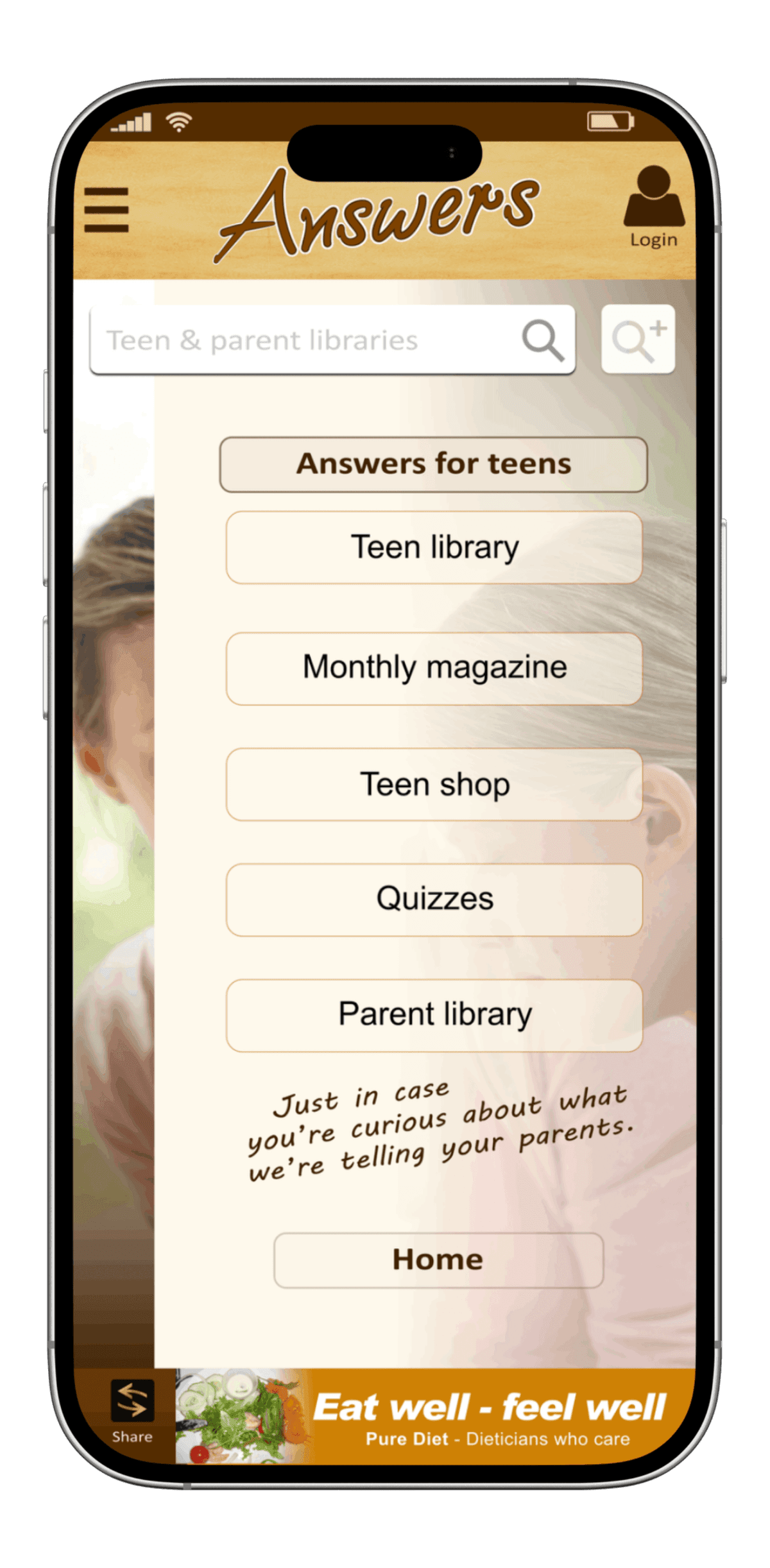 Teen reading article